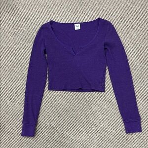 TNA Purple Long Sleeve Crop Top